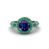 Milgrain Halo Pave Sapphire Engagement Ring - Mabel No. 30