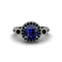 Milgrain Halo Pave Sapphire Engagement Ring - Mabel No. 45