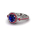 Milgrain Halo Pave Sapphire Engagement Ring - Mabel No. 60