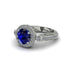 Milgrain Halo Pave Sapphire Engagement Ring - Mabel No. 15