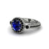 Milgrain Halo Pave Sapphire Engagement Ring - Mabel No. 45 image 3