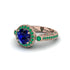 Milgrain Halo Pave Sapphire Engagement Ring - Mabel No. 29