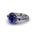Milgrain Halo Pave Sapphire Engagement Ring - Mabel No. 75 image 3