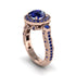 Milgrain Halo Pave Sapphire Engagement Ring - Mabel No. 74
