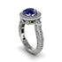 Milgrain Halo Pave Sapphire Engagement Ring - Mabel No. 15 image 1
