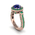 Milgrain Halo Pave Sapphire Engagement Ring - Mabel No. 29