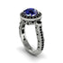 Milgrain Halo Pave Sapphire Engagement Ring - Mabel No. 45 image 1