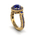 Milgrain Halo Pave Sapphire Engagement Ring - Mabel No. 73