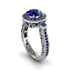 Milgrain Halo Pave Sapphire Engagement Ring - Mabel No. 75