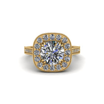 Milgrain Halo Round Diamond Engagement Ring - Odette No. 1 image 1
