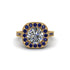Milgrain Halo Round Diamond Engagement Ring - Odette No. 61