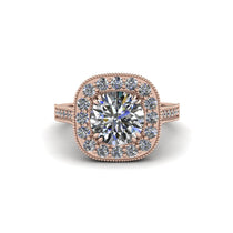 Milgrain Halo Round Diamond Engagement Ring - Odette No. 2 image 1