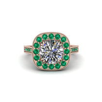Milgrain Halo Round Diamond Engagement Ring - Odette No. 17 image 1