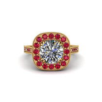 Milgrain Halo Round Diamond Engagement Ring - Odette No. 46 image 1