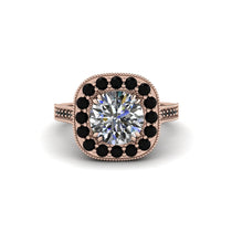 Milgrain Halo Round Diamond Engagement Ring - Odette No. 32 image 1