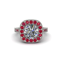 Milgrain Halo Round Diamond Engagement Ring - Odette No. 48 image 1