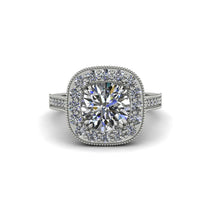 Milgrain Halo Round Diamond Engagement Ring - Odette No. 3 image 1