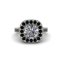 Milgrain Halo Round Diamond Engagement Ring - Odette No. 33 image 1