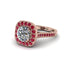 Milgrain Halo Round Diamond Engagement Ring - Odette No. 47