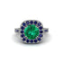 Milgrain Halo Round Emerald Engagement Ring - Odette No. 66