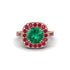 Milgrain Halo Round Emerald Engagement Ring - Odette No. 50 image 1
