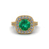 Milgrain Halo Round Emerald Engagement Ring - Odette No. 4 image 1