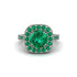 Milgrain Halo Round Emerald Engagement Ring - Odette No. 21 image 1