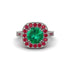 Milgrain Halo Round Emerald Engagement Ring - Odette No. 51 image 1