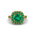 Milgrain Halo Round Emerald Engagement Ring - Odette No. 19 image 1