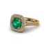 Milgrain Halo Round Emerald Engagement Ring - Odette No. 4 image 2