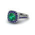 Milgrain Halo Round Emerald Engagement Ring - Odette No. 66 image 2