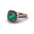 Milgrain Halo Round Emerald Engagement Ring - Odette No. 65