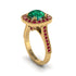 Milgrain Halo Round Emerald Engagement Ring - Odette No. 49