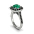 Milgrain Halo Round Emerald Engagement Ring - Odette No. 36