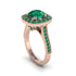 Milgrain Halo Round Emerald Engagement Ring - Odette No. 20