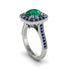 Milgrain Halo Round Emerald Engagement Ring - Odette No. 66