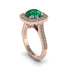 Milgrain Halo Round Emerald Engagement Ring - Odette No. 5