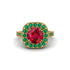 Milgrain Halo Round Ruby Engagement Ring - Odette No. 25