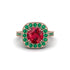 Milgrain Halo Round Ruby Engagement Ring - Odette No. 26 image 1