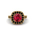 Milgrain Halo Round Ruby Engagement Ring - Odette No. 40 image 1