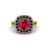 Milgrain Halo Round Ruby Engagement Ring - Odette No. 70