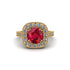Milgrain Halo Round Ruby Engagement Ring - Odette No. 10