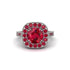 Milgrain Halo Round Ruby Engagement Ring - Odette No. 57 image 1
