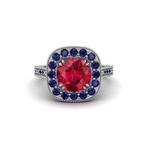 Milgrain Halo Round Ruby Engagement Ring - Odette No. 72 image 1
