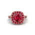 Milgrain Halo Round Ruby Engagement Ring - Odette No. 56