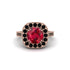 Milgrain Halo Round Ruby Engagement Ring - Odette No. 41 image 1