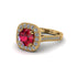 Milgrain Halo Round Ruby Engagement Ring - Odette No. 10