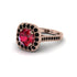 Milgrain Halo Round Ruby Engagement Ring - Odette No. 41
