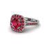 Milgrain Halo Round Ruby Engagement Ring - Odette No. 57