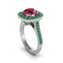 Milgrain Halo Round Ruby Engagement Ring - Odette No. 27